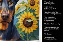 Load image into Gallery viewer, Doberman Pinscher in Sunflowers Kitchen Towel