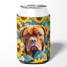 Load image into Gallery viewer, Dogue de Bordeaux in Sunflowers Can or Bottle Hugger