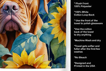 Load image into Gallery viewer, Dogue de Bordeaux in Sunflowers Kitchen Towel