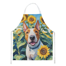 Load image into Gallery viewer, English Bull Terrier in Sunflowers Apron – Artist-Designed Kitchen, BBQ &amp; Craft Apron