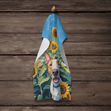 Load image into Gallery viewer, English Bull Terrier in Sunflowers Kitchen Towel