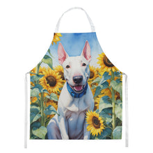 Load image into Gallery viewer, English Bull Terrier in Sunflowers Apron – Artist-Designed Kitchen, BBQ &amp; Craft Apron