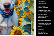 Load image into Gallery viewer, English Bull Terrier in Sunflowers Kitchen Towel