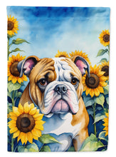 Load image into Gallery viewer, English Bulldog in Sunflowers Garden Flag – Bright Dog-Themed Yard Decor