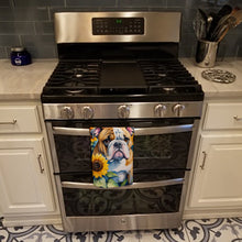 Load image into Gallery viewer, English Bulldog in Sunflowers Kitchen Towel