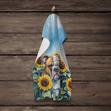 Load image into Gallery viewer, English Bulldog in Sunflowers Kitchen Towel