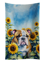 Load image into Gallery viewer, English Bulldog in Sunflowers Kitchen Towel