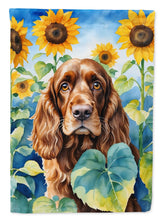 Load image into Gallery viewer, English Cocker Spaniel in Sunflowers House Flag