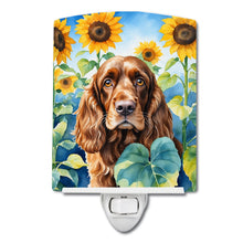 Load image into Gallery viewer, English Cocker Spaniel in Sunflowers Ceramic Night Light