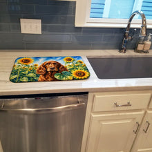 Load image into Gallery viewer, English Cocker Spaniel in Sunflowers Dish Drying Mat Absorbent Dish Drying Mat Pad for Kitchen Counter Dish Drainer Mat for Countertop, 14 x 21", Multicolor