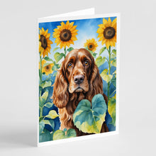 Load image into Gallery viewer, English Cocker Spaniel in Sunflowers Greeting Cards - Blank Note Cards – 8-Pack of Artist-Designed Cards with Envelopes