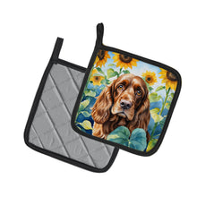 Load image into Gallery viewer, English Cocker Spaniel in Sunflowers Pot Holders - Set of 2 Decorative Kitchen Helpers | Made in the USA