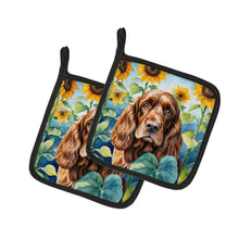 Load image into Gallery viewer, English Cocker Spaniel in Sunflowers Pot Holders - Set of 2 Decorative Kitchen Helpers | Made in the USA