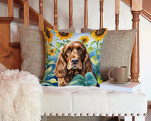 Load image into Gallery viewer, English Cocker Spaniel in Sunflowers Throw Pillow - 14x14 Decorative Pillow – Art for Your Home &amp; Patio