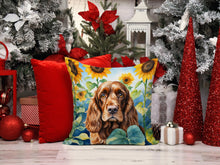 Load image into Gallery viewer, English Cocker Spaniel in Sunflowers Throw Pillow - 14x14 Decorative Pillow – Art for Your Home &amp; Patio