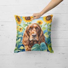 Load image into Gallery viewer, English Cocker Spaniel in Sunflowers Throw Pillow