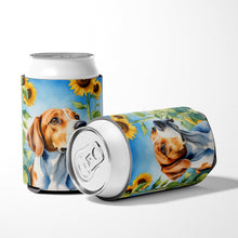 Load image into Gallery viewer, English Foxhound in Sunflowers Can or Bottle Hugger