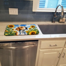 Load image into Gallery viewer, English Foxhound in Sunflowers Dish Drying Mat Absorbent Dish Drying Mat Pad for Kitchen Counter Dish Drainer Mat for Countertop, 14 x 21", Multicolor