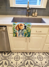 Load image into Gallery viewer, English Foxhound in Sunflowers Kitchen Towel