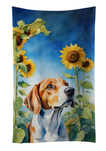Load image into Gallery viewer, English Foxhound in Sunflowers Kitchen Towel