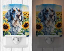Load image into Gallery viewer, English Setter in Sunflowers Ceramic Night Light