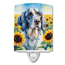 Load image into Gallery viewer, English Setter in Sunflowers Ceramic Night Light