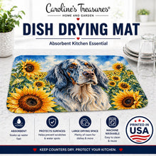 Load image into Gallery viewer, English Setter in Sunflowers Dish Drying Mat Absorbent Dish Drying Mat Pad for Kitchen Counter Dish Drainer Mat for Countertop, 14 x 21", Multicolor