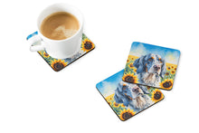 Load image into Gallery viewer, English Setter in Sunflowers Coasters - Set of 4 Lightweight Foam, Absorbent Drink Coasters