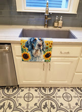 Load image into Gallery viewer, English Setter in Sunflowers Kitchen Towel