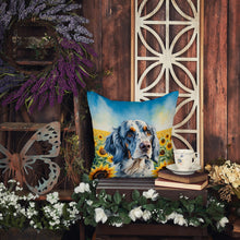Load image into Gallery viewer, English Setter in Sunflowers Throw Pillow - 14x14 Decorative Pillow – Art for Your Home &amp; Patio