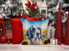 Load image into Gallery viewer, English Setter in Sunflowers Throw Pillow - 14x14 Decorative Pillow – Art for Your Home &amp; Patio