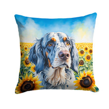 Load image into Gallery viewer, English Setter in Sunflowers Throw Pillow - 14x14 Decorative Pillow – Art for Your Home &amp; Patio