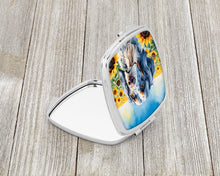 Load image into Gallery viewer, English Setter in Sunflowers Compact Mirror – Stylish Purse Mirror with Artistic Covers