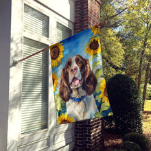 Load image into Gallery viewer, English Springer Spaniel in Sunflowers House Flag