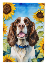 Load image into Gallery viewer, English Springer Spaniel in Sunflowers Garden Flag – Bright Dog-Themed Yard Decor