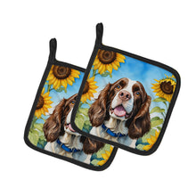 Load image into Gallery viewer, English Springer Spaniel in Sunflowers Pot Holders - Set of 2 Decorative Kitchen Helpers | Made in the USA
