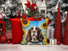 Load image into Gallery viewer, English Springer Spaniel in Sunflowers Throw Pillow - 14x14 Decorative Pillow – Art for Your Home &amp; Patio