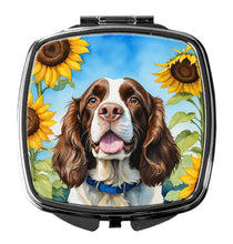Load image into Gallery viewer, English Springer Spaniel in Sunflowers Compact Mirror – Stylish Purse Mirror with Artistic Covers