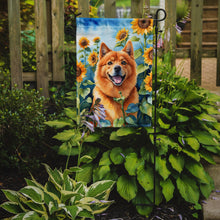 Load image into Gallery viewer, Finnish Spitz in Sunflowers Garden Flag – Bright Dog-Themed Yard Decor