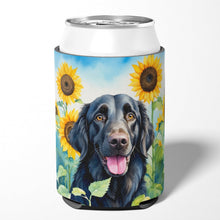Load image into Gallery viewer, Flat-Coated Retriever in Sunflowers Can or Bottle Hugger