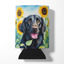 Load image into Gallery viewer, Flat-Coated Retriever in Sunflowers Can or Bottle Hugger