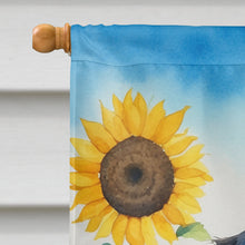 Load image into Gallery viewer, Flat-Coated Retriever in Sunflowers House Flag