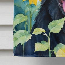 Load image into Gallery viewer, Flat-Coated Retriever in Sunflowers House Flag