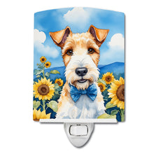 Load image into Gallery viewer, Fox Terrier in Sunflowers Ceramic Night Light