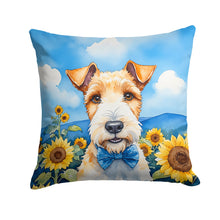Load image into Gallery viewer, Fox Terrier in Sunflowers Throw Pillow - 14x14 Decorative Pillow – Art for Your Home &amp; Patio