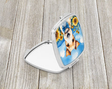 Load image into Gallery viewer, Fox Terrier in Sunflowers Compact Mirror – Stylish Purse Mirror with Artistic Covers