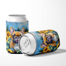Load image into Gallery viewer, French Bulldog in Sunflowers Can or Bottle Hugger