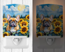Load image into Gallery viewer, French Bulldog in Sunflowers Ceramic Night Light