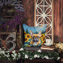 Load image into Gallery viewer, French Bulldog in Sunflowers Throw Pillow - 14x14 Decorative Pillow – Art for Your Home &amp; Patio