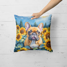 Load image into Gallery viewer, French Bulldog in Sunflowers Throw Pillow